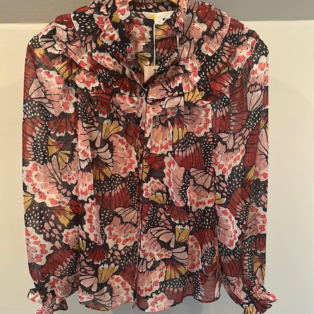 NWT Boden ruffle neck shirt size 4